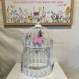 NEW Dolly Parton Spring Collection BUTTERFLY Metal Bird Cage 12"x 8"